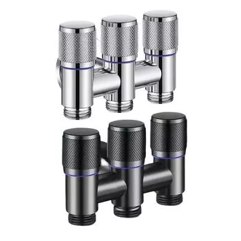 Угловой запорный клапан 1/2 дюйма, фитинги для впускного клапана управления потоком воды, распределительный клапан серебряный