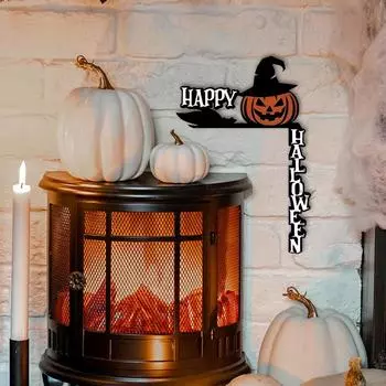 Угловой знак на дверь в виде тыквы на Хэллоуин, декор дверной рамы, креативный угловой знак на дверь, деревянный декор на дверь для настенного искусства