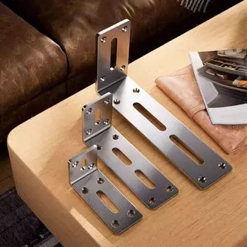 Угловые кронштейны из нержавеющей стали L-образный 90-градусный угловой кронштейн с 4 отверстиями и 6 отверстиями, угловой кронштейн для мебели