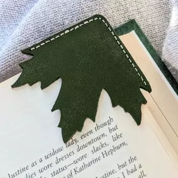 Угловые закладки из искусственной кожи с кленовым листом, удобные сенсорные угловые маркеры ручной работы, уникальные закладки красный