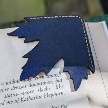 Угловые закладки из искусственной кожи с кленовым листом, удобные сенсорные угловые маркеры ручной работы, уникальные закладки темно-коричневого