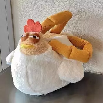 Уродливая и милая кудахтающая курица, симпатичная плюшевая мультяшная кукла, ручная сумка-трансфер белый