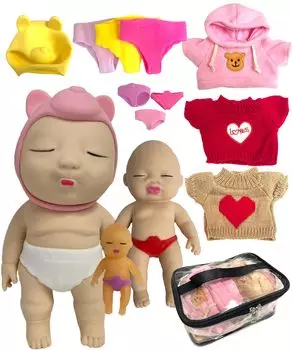 Ugly Babies Baby растягивающийся комплект детской игрушечной одежды среднего и маленького размера набор из 3 фигурок для переодевания (Большой, + Наряд B)