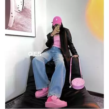 Ugly cute bag head half slippers women s outer wear spring and summer new Hanhan Mary Jane big head shoes muffin platform sandals 35