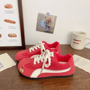 Ugly cute ballet board shoes women s puffs summer new niche student sports little white shoes 35 красный