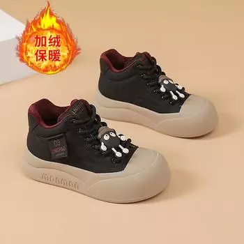 Ugly cute big head bread shoes women s autumn and winter new thick-soled heightening white shoes casual fashion board shoes 35