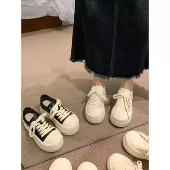 Ugly cute big head platform white shoes women s 2024 new fashion versatile comfortable lightweight casual sports shoes 35 белый
