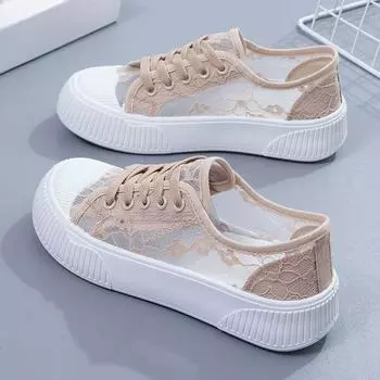 Ugly Cute Big Head Shoes Women s Spring and Summer New Open Smile Versatile Casual Little White Shoes Niche Design Canvas Shoes 35 белый