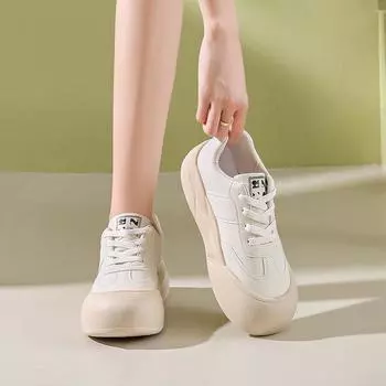 Ugly cute bread shoes 2024 autumn new German training shoes lightweight student retro round head canvas shoes women s white shoes tide 36 белый