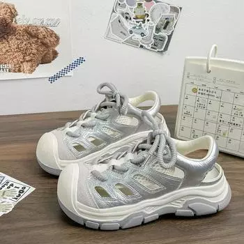 Ugly cute shoes children s new baotou sports sandals wear summer casual hollow hiking shoes 35