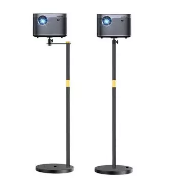 Угол наклона проектора, металлическое основание с двумя отверстиями, спрятанное в экономном пространстве для организации черной подставки, регулировка, вращение на 360°, регулируемая высота 85-123 см, чёрный