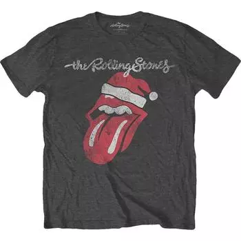 Угольная футболка унисекс Rolling Stones Santa Lick S