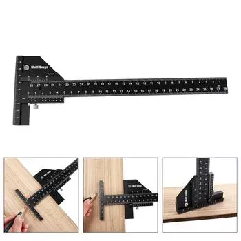Угольник T-образный, линейка, высокоточный глубиномер, инструмент для деревообработки 0-280mm