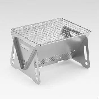 Угольный гриль для барбекю, складной с сумкой для переноски, настольная настольная печь для кемпинга, дровяная печь