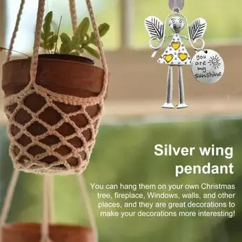 Уголок Девушка Висячие Украшения Железо Искусство Серебристый Цвет Крыло Любовь Сердце Горный Хрусталь Резные Слова Орнамент Дружбы Подвеска День Рождения Фестиваль Подарок светло-синий