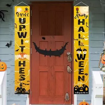 Угощение Милые товары для Хэллоуина Приветственный баннер Хэллоуин Дверной баннер Украшение крыльца Знаки на Хэллоуин F