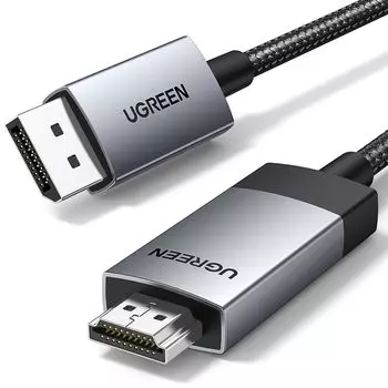 UGREEN DisplayPort HDMI Conversion Cable 2M Активный тип входа HDMI DisplayPort HDMI Conversion Adapter Изготовлен из алюминия Совместим с ПК ТВ