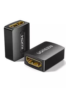 UGREEN HDMI Relay адаптер-удлинитель Разъем HDMI-кабеля Совместимое соединение с удлинителем 18 Гбит/с, высокоскоростной разъем «мама-мама» 4K@60 Гц (2 шт.)