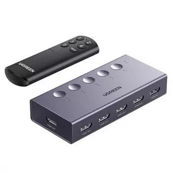 UGREEN HDMI Switcher [5 Inputs 1 Output 4K@60Hz] HDMI Selector HDCP 2.2/HDMI 2.0 HDMI Switcher Manual Switching PS3 PS4 PS5 Switch Operation Confirmed