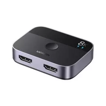 UGREEN HDMI Switcher 8K@60Hz 2 входа 1 выход HDMI2.1 4K@144Hz HDMI Selector Ручное переключение HDCP 2.2 Совместимость с ПК/PS5/PS4/HDTV/Xbox/Fire TV S
