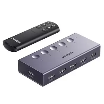 UGREEN HDMI Switcher Входы 1 Выход HDMI Selector HDCP HDMI Switcher Ручное переключение PS3 PS4 PS5 Switch Operation Confirmed Gray [5 4K@60Hz]