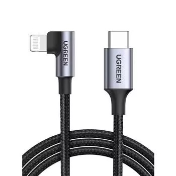 UGREEN L-shaped USB C to Lightning Cable [MFi Certified] Lightning Cable Power Delivery Compatible 3A Quick Charging Compatible with iPhone 14 / iPhon