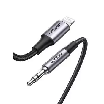 UGREEN [MFi Certified] AUX Cable iPhone Lightning to 3.5mm Conversion Cable [High Resolution Sound Quality] Highly Durable Nylon Braid Compatible with