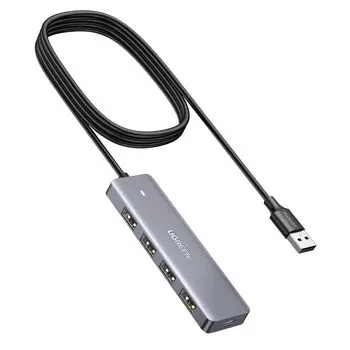 UGREEN USB-концентратор, 4 порта расширения USB-концентратор, USB-C блок питания, автономный USB-концентратор, высокоскоростной, легкий PS5, PS4 OS, совместимый со светодиодной лампой 3.0