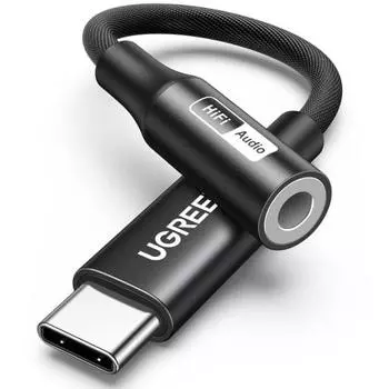 UGREEN [Высокое качество звука] USB C разъем для наушников адаптер-переходник типа C для наушников, оснащенный ЦАП 32 бит/384 кГц Звонки/Музыка/Микрофон