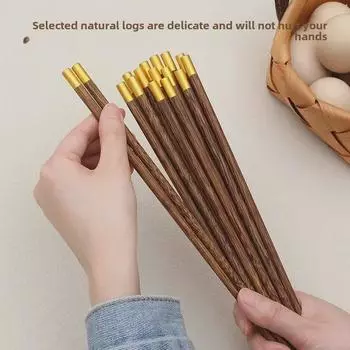 [Ух ты] Палочки для еды из красного сандалового дерева для куриных крылышек для дома, круглые деревянные палочки для еды в коробке, креативный дизайн.