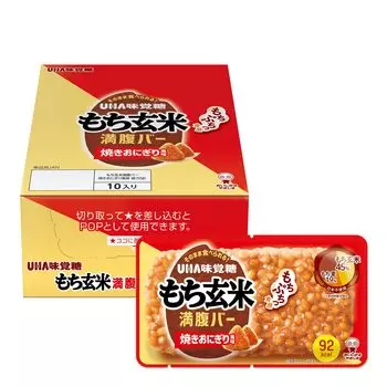 UHA Mikakuto Mochi brown rice barley satiety bar grilled rice ball flavor 10 bags set bag Mochi brown rice satiety bar low calorie (Yuha Mikakuto) (1
