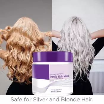 Ухаживающая маска для волос нежна, ухаживает, восстанавливает, подсушивает, восстанавливает, увлажняет и подходит для различных типов волос. One Size фиолетовый