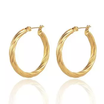 UHBINYCA серьги-кольца из нержавеющей стали с покрытием из 18-каратного золота для женщин, простое кольцо для ушей, гипоаллергенные украшения