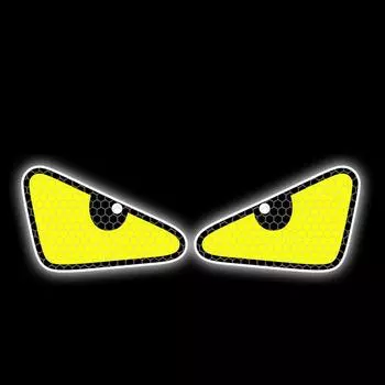 Ухмыляющиеся глаза светоотражающие наклейки для мотоциклов, предупреждающие о безопасности, декор для мотоцикла, скутера, лобового стекла, шлема, заднего кофра, наклейки, аксессуары