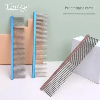 Уход за домашними животными: Двойной стальной распутывающий колтун для собак и кошек 92403 92406 92418 розовый