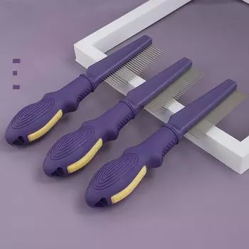 Уход за домашними животными: Двойные иглы для удаления плавающей шерсти и раскрытия узелков, расческа от блох для кошек и собак High and low needle to remove loose hair