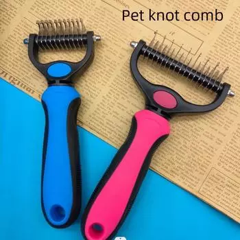 Уход за домашними животными: Распутывающая щетка для удаления шерсти у собак и кошек Blue