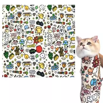 Уход за кошками Кошка Фиксированная Волшебная Ткань Пеленание для кошек Пеленка на липучке Тканевая пеленка для кошек Пеленка для ногтей Обертка для чистки ногтей, Обертка, Уход, Кошки,