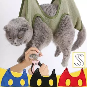 Уход за кошками, стрижка когтей, защита от царапин, фиксированная сумка для стрижки, удерживающая сумка, гамак для красоты домашних животных, подвесной набор товаров для домашних животных S for 2.5-6kg