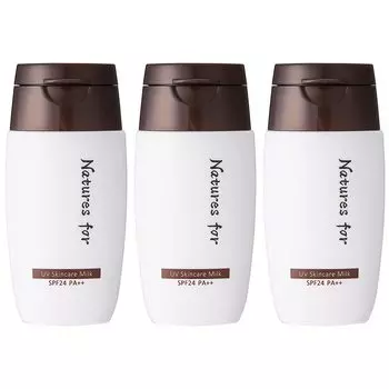 Уход за кожей с УФ-защитой без УФ-фильтра SPF24, набор из 3 предметов для макияжа [Солнцезащитное средство] молочко, нехимическое, абсорбенты, PA++, для лица, тела, основа, эмульсия, органическое, нео-натуральное,