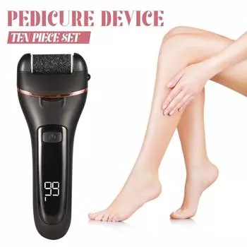 Уход за ногами Электрический шлифовальный станок для ног для удаления омертвевшей кожи и мозолей, набор из 10 моющихся шлифовальных станков для ног One Size чёрный