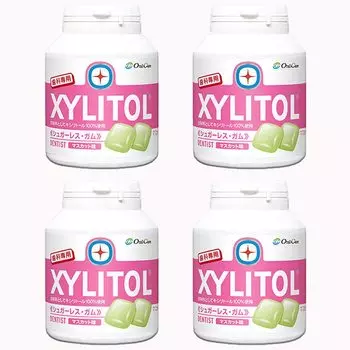 Уход за полостью рта Эксклюзивная жевательная резинка Lotte Xylitol, тип бутылки 90 таблеток x 4, набор со вкусом муската
