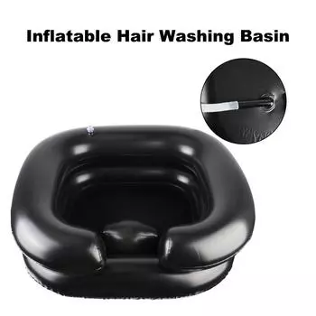 Уход за пожилыми людьми Медицинский уход за лежачими/ранеными с 1-метровой сливной трубкой Портативная раковина для мытья шампунем Ванна для мытья волос Надувная раковина для мытья шампунем чёрный