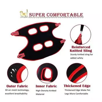 Уход за собаками и кошками, стрижка ногтей, гамак, устойчивая к царапинам сумка, сумка для ванны, подвешивание товаров для красоты домашних животных XS 2-6KG красный