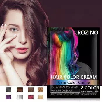 Уход за волосами и краска для волос для покрытия седых волос. Краска для волос нескольких цветов, которую можно красить дома без раздражения чёрный
