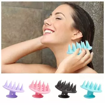 Уход за волосами Расческа для мытья волос Легкая пенящаяся расческа для массажа кожи головы Портативная щетка для мытья волос Парикмахерская фиолетовый