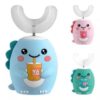 Уход за зубами Мультфильм Креативный Дракон Водонепроницаемая чистка на 360 градусов Простое управление для детей 2-6Years розовый