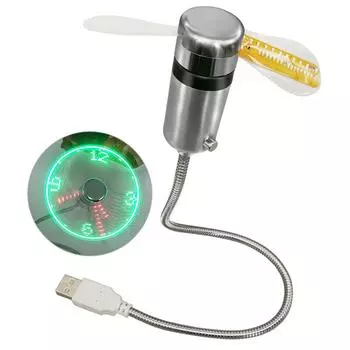 Uhrenventilatoren, DC 5 V, LED-Uhrenventilator, Echtzeitanzeige, Tragbare Gadget