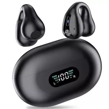 UIJAMN New Trend Ear Cuff Ear Cuff Bluetooth Wireless Костная проводимость Открытые наушники с утечкой звука, которые не блокируют ваш Bluetooth Номер LED Мгновенный