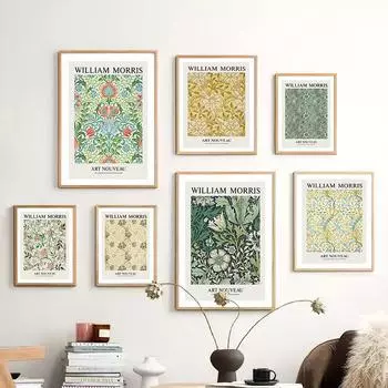 Уильям Моррис красочные абстрактные цветы настенная живопись на холсте плакаты на скандинавскую тему и принты настенные панно для декора гостиной 21cm30cm NoFrame